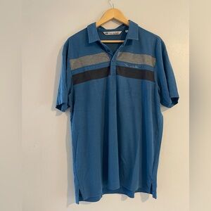 Mens Travis Mathew Blue and Gray Polo Shirt